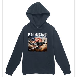 P51 Mustang American Ww2 Fighter Airplane P51 Mustang Urban Pullover Hoodie