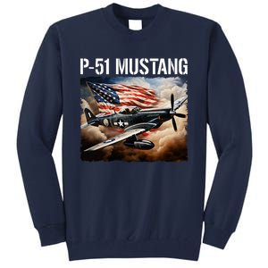 P51 Mustang American Ww2 Fighter Airplane P51 Mustang Tall Sweatshirt