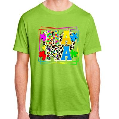 Puzzle Mama Autism Awareness Melanin Autism Leopard Mama Gift Adult ChromaSoft Performance T-Shirt