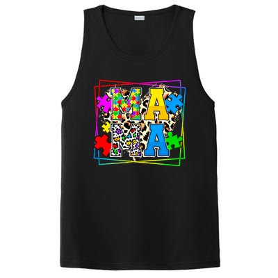 Puzzle Mama Autism Awareness Melanin Autism Leopard Mama Gift PosiCharge Competitor Tank