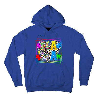 Puzzle Mama Autism Awareness Melanin Autism Leopard Mama Gift Hoodie