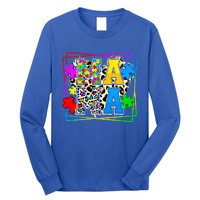 Puzzle Mama Autism Awareness Melanin Autism Leopard Mama Gift Long Sleeve Shirt