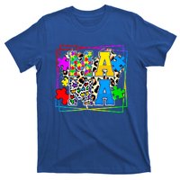 Puzzle Mama Autism Awareness Melanin Autism Leopard Mama Gift T-Shirt