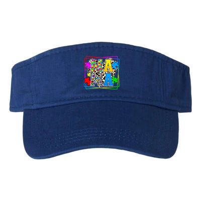 Puzzle Mama Autism Awareness Melanin Autism Leopard Mama Gift Valucap Bio-Washed Visor