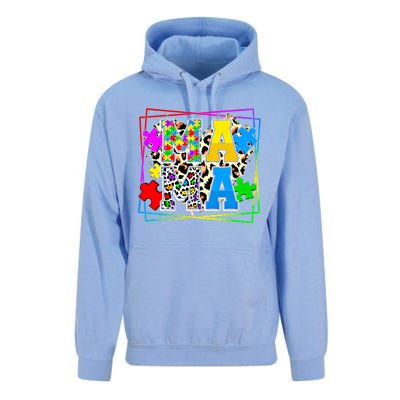 Puzzle Mama Autism Awareness Melanin Autism Leopard Mama Gift Unisex Surf Hoodie