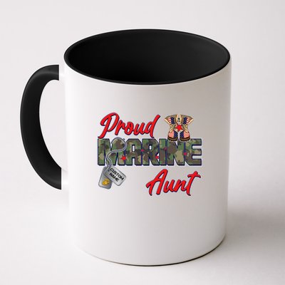 Proud Marine Aunt Personalize Dog Tags Mug