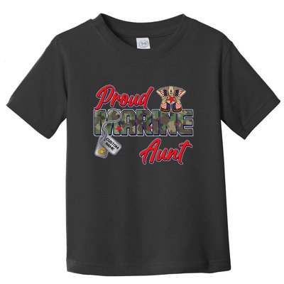Proud Marine Aunt Personalize Dog Tags Toddler T-Shirt
