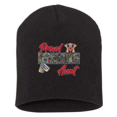 Proud Marine Aunt Personalize Dog Tags Short Acrylic Beanie