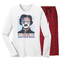 Pour Me Another Beer Funny 4th Of July Women's Long Sleeve Flannel Pajama Set 