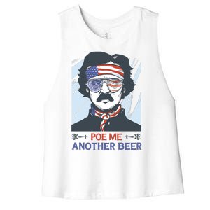 Pour Me Another Beer Funny 4th Of July Women's Racerback Cropped Tank