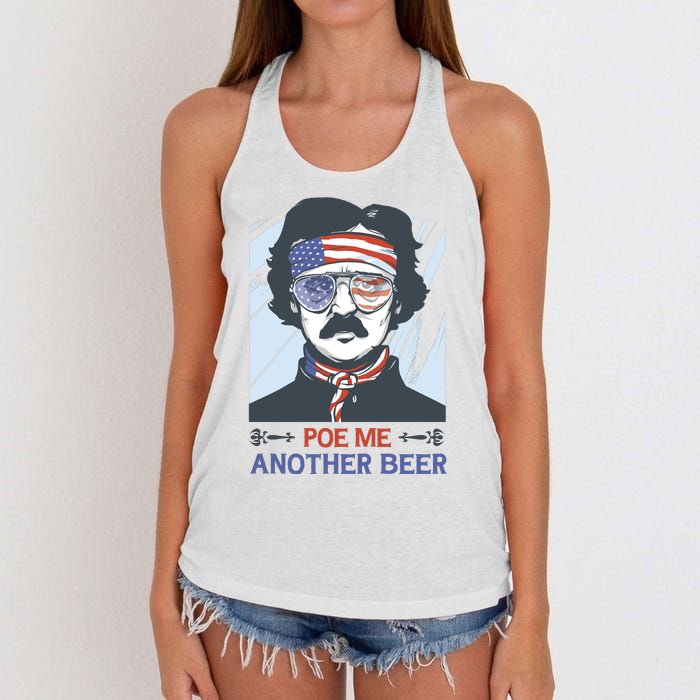 Pour Me Another Beer Funny 4th Of July Women's Knotted Racerback Tank