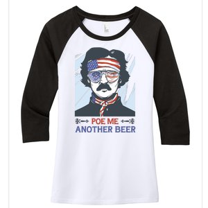 Pour Me Another Beer Funny 4th Of July Women's Tri-Blend 3/4-Sleeve Raglan Shirt