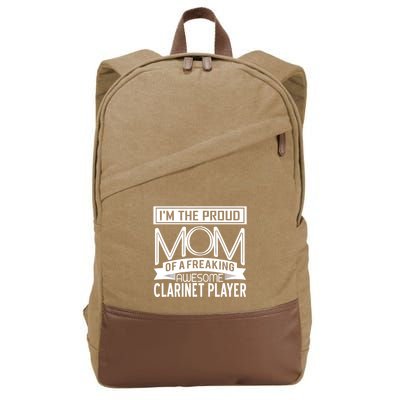 Proud Mom Awesome Clarinet Player Marching Band Mothers Gift Cotton Canvas Backpack