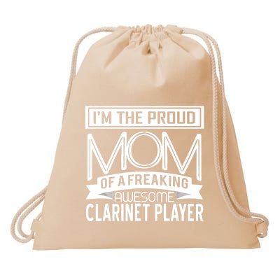 Proud Mom Awesome Clarinet Player Marching Band Mothers Gift Drawstring Bag