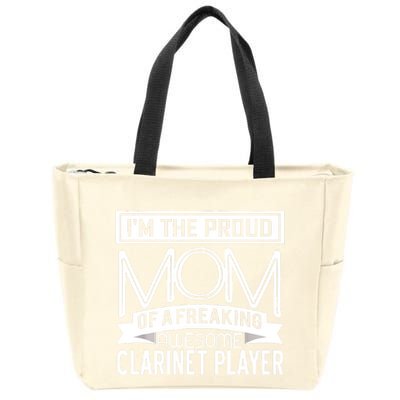 Proud Mom Awesome Clarinet Player Marching Band Mothers Gift Zip Tote Bag