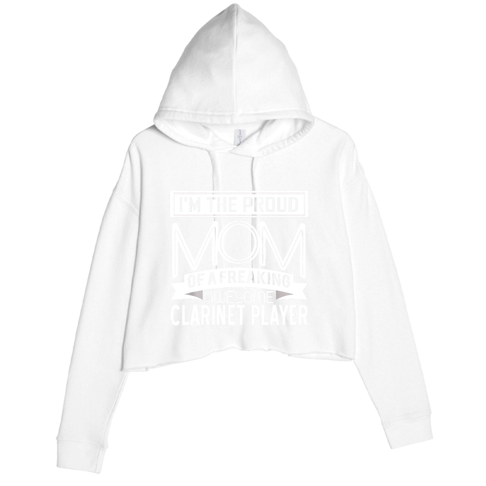 Proud Mom Awesome Clarinet Player Marching Band Mothers Gift Crop Fleece Hoodie
