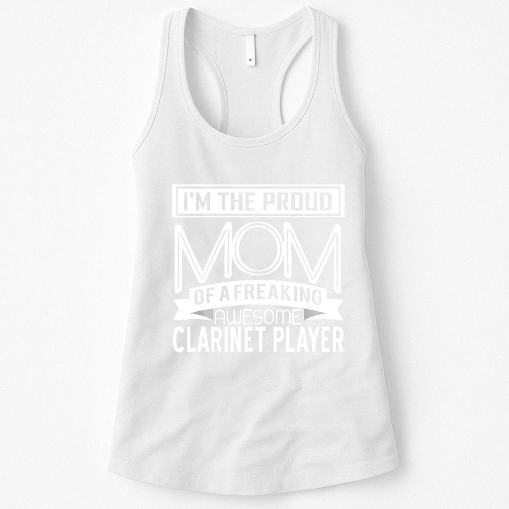 Proud Mom Awesome Clarinet Player Marching Band Mothers Gift Womens Tank Top