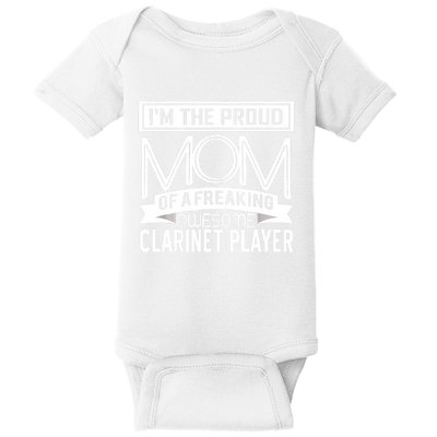 Proud Mom Awesome Clarinet Player Marching Band Mothers Gift Baby Bodysuit