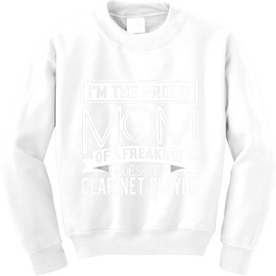 Proud Mom Awesome Clarinet Player Marching Band Mothers Gift Kids Sweatshirt