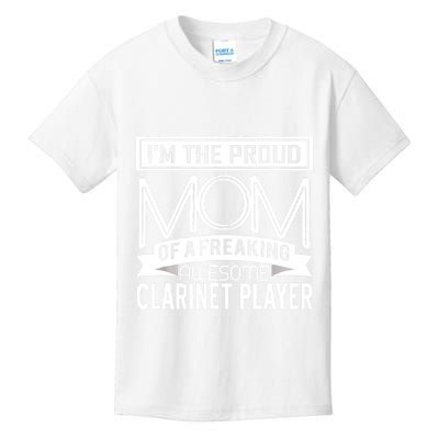 Proud Mom Awesome Clarinet Player Marching Band Mothers Gift Kids T-Shirt