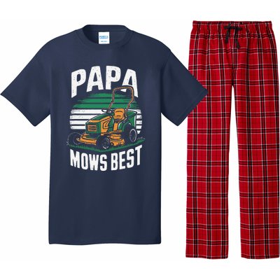 Papa Mows Best Lawn Care Papa Humor Pajama Set