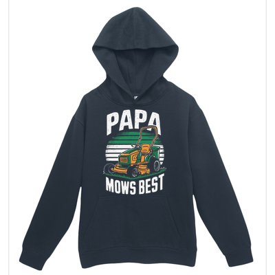 Papa Mows Best Lawn Care Papa Humor Urban Pullover Hoodie