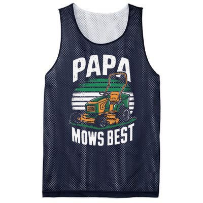 Papa Mows Best Lawn Care Papa Humor Mesh Reversible Basketball Jersey Tank