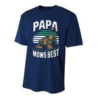 Papa Mows Best Lawn Care Papa Humor Performance Sprint T-Shirt