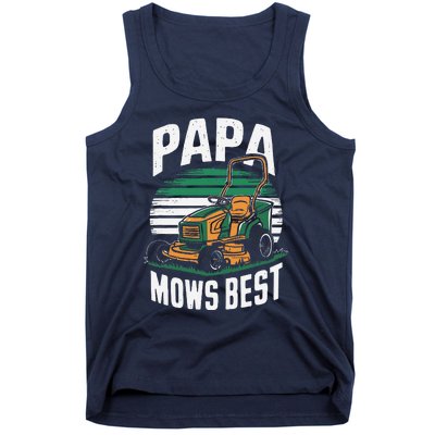 Papa Mows Best Lawn Care Papa Humor Tank Top