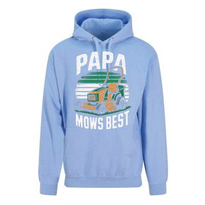 Papa Mows Best Lawn Care Papa Humor Unisex Surf Hoodie