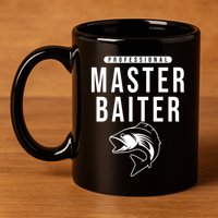 Professional Master Baiter Fishing 11oz C Handle Ceramic Mug