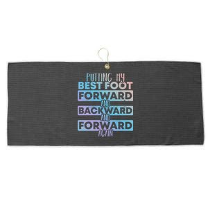 Putting My Best Foot Forward And Backward Tap Dance Day Meaningful Gift Large Microfiber Waffle Golf Towel