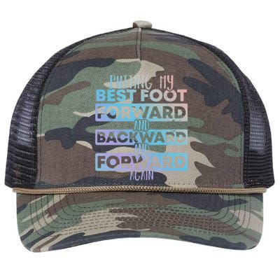 Putting My Best Foot Forward And Backward Tap Dance Day Meaningful Gift Retro Rope Trucker Hat Cap