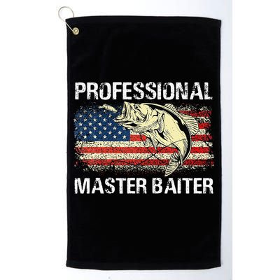 Professional Master Baiter Retro American Flag Funny Fishing Golf Towel