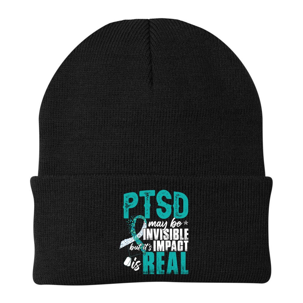 Ptsd May Be Invisible Ptsd Awareness Month Cool Gift Beanie