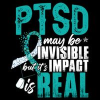 Ptsd May Be Invisible Ptsd Awareness Month Cool Gift Flat Bill Trucker Hat