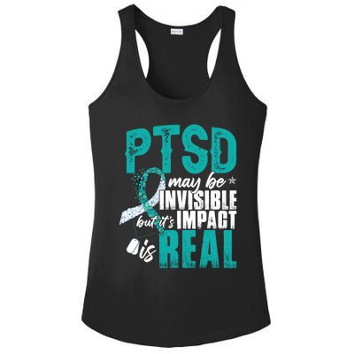 Ptsd May Be Invisible Ptsd Awareness Month Cool Gift Ladies PosiCharge Competitor Racerback Tank