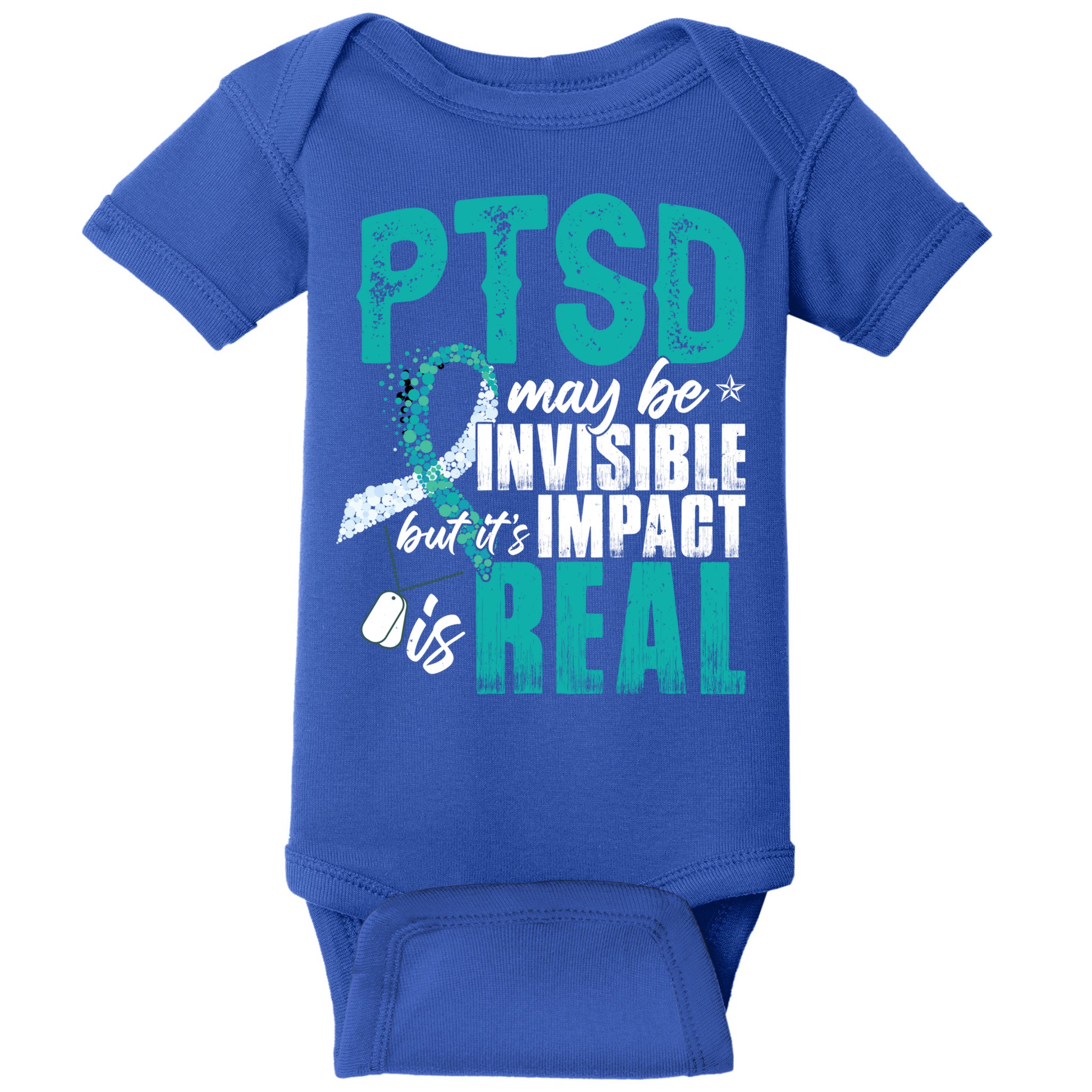 Ptsd May Be Invisible Ptsd Awareness Month Cool Gift Baby Bodysuit