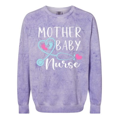 Postpartum Mother Baby Nurse Mom Baby Postpartum Nursing Colorblast Crewneck Sweatshirt