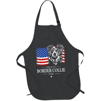 Proud Merle Border Collie Dad American Flag Patriotic Dog Apron
