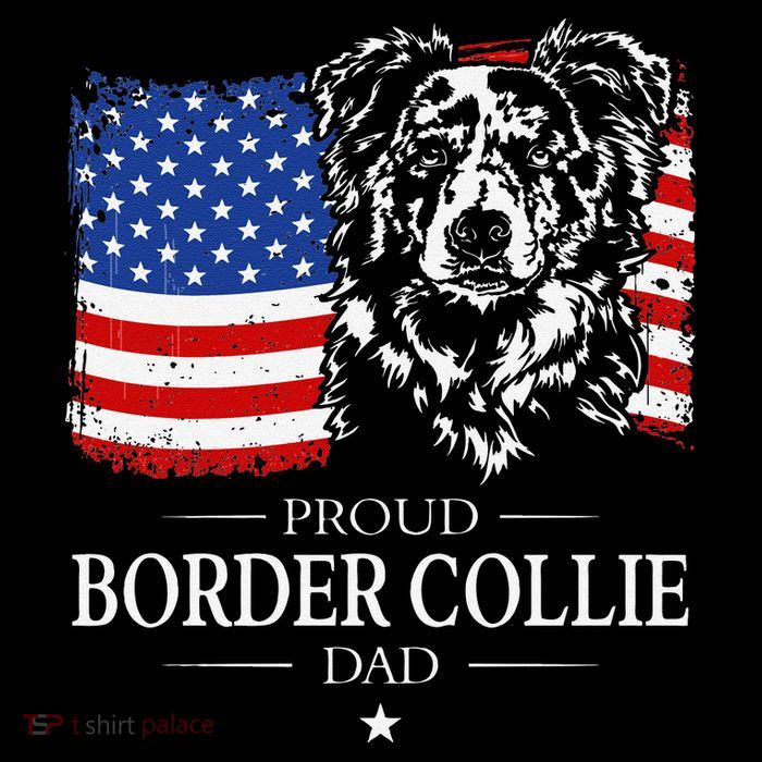 Proud Merle Border Collie Dad American Flag Patriotic Dog Impact Tech Backpack