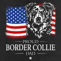 Proud Merle Border Collie Dad American Flag Patriotic Dog Adult Drive Performance Visor