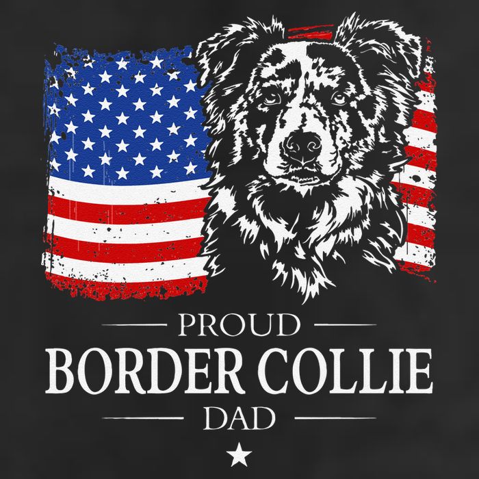 Proud Merle Border Collie Dad American Flag Patriotic Dog Adult Drive Performance Visor
