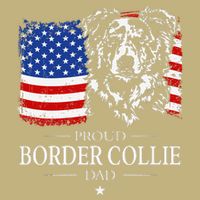Proud Merle Border Collie Dad American Flag Patriotic Dog Cooling Performance Crew T-Shirt