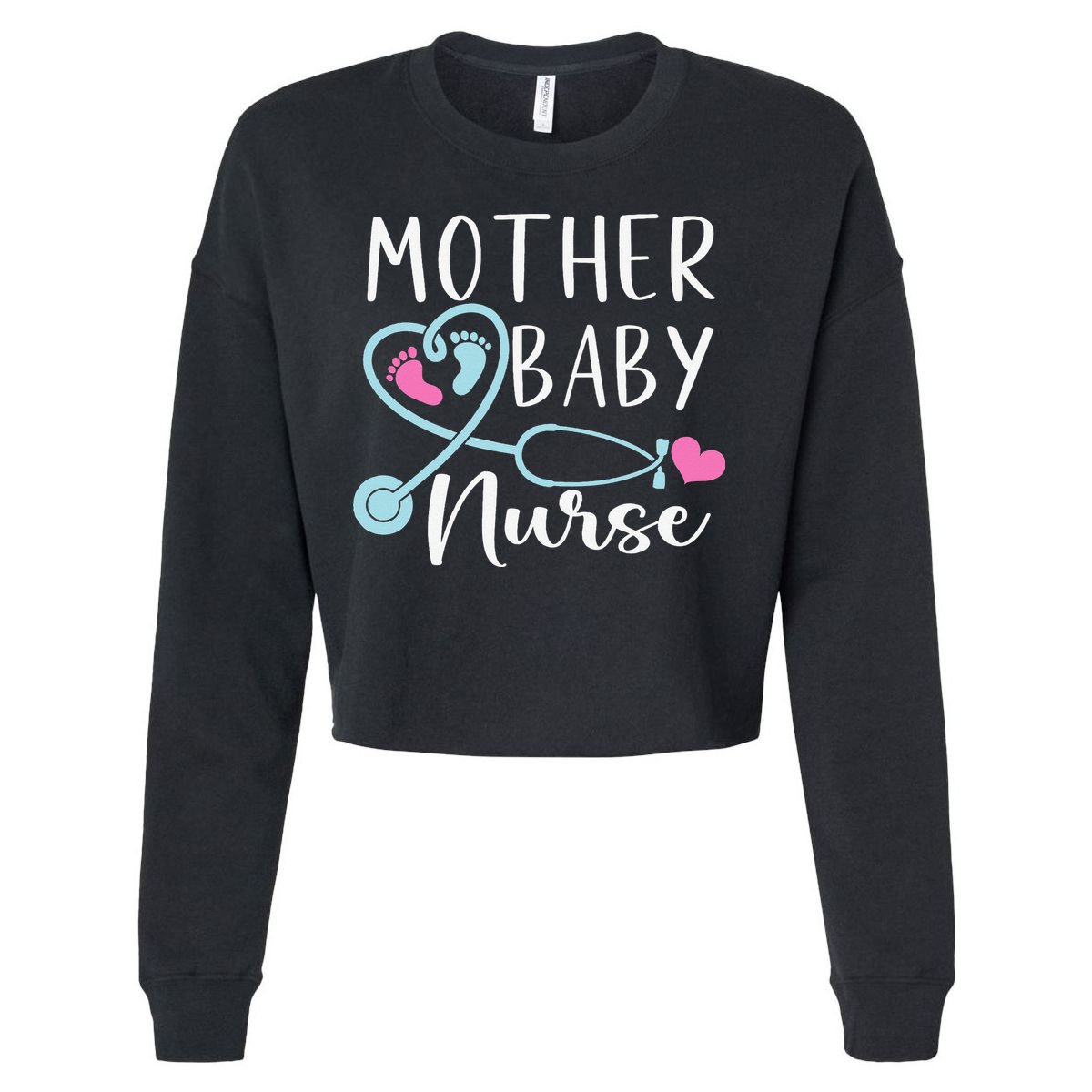 Postpartum Mother Baby Nurse Mom Baby Postpartum Nursing Cropped Pullover Crew