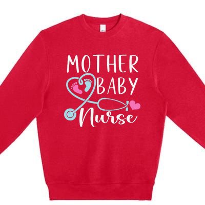 Postpartum Mother Baby Nurse Mom Baby Postpartum Nursing Premium Crewneck Sweatshirt