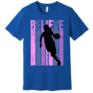 Purple Motivational Basketball Players Team Coaching Cool Gift Premium T-Shirt