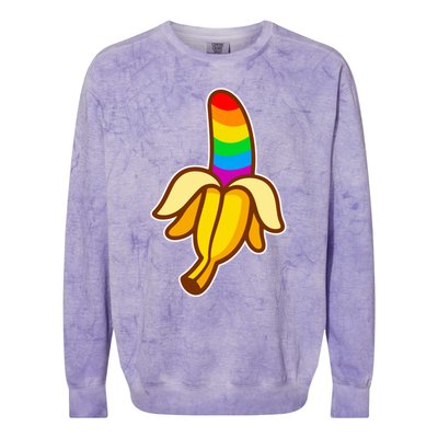 Pride Month Banana Lgbt Rainbow Flag Proud Gift Colorblast Crewneck Sweatshirt