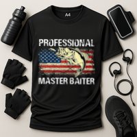 Professional Master Baiter Retro American Flag Cooling Performance Crew T-Shirt