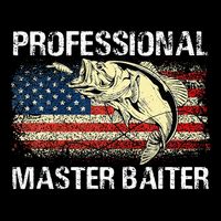 Professional Master Baiter Retro American Flag Cooling Performance Crew T-Shirt